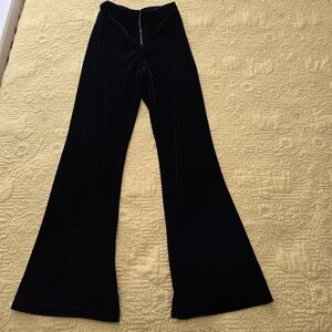 Vintage Y2K Velvet Pants XS Joe Boxer Kick Flare Bootcut Black Rhinestone 2000’s